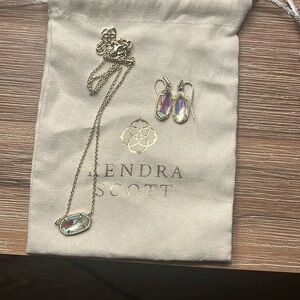 Kendra Scott Necklace + Earring set in Dichroic Glass